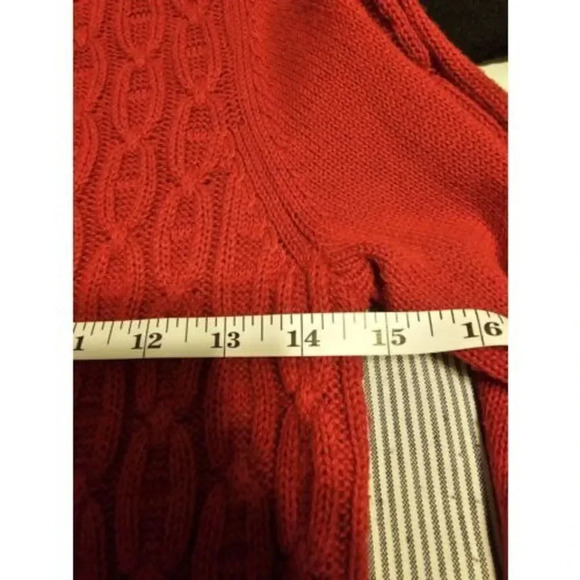 Nautica Red Womens Cable Knit Pullover Sweater- Size Small- No flaws. No defects - Picture 9 of 12